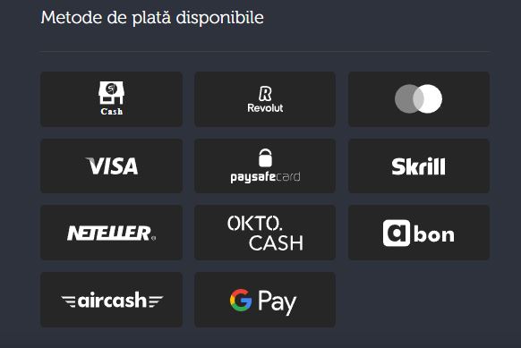 Efectuează depuneri și retrageri rapide prin Visa, Revolut, Skrill, Neteller și alte metode disponibile la 7 Casino